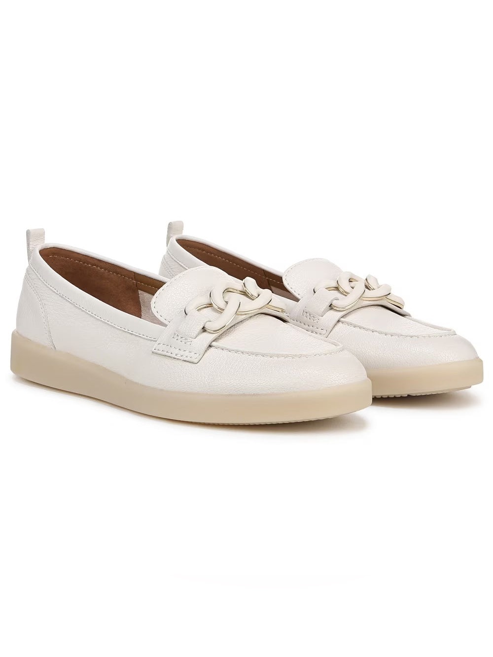 Naturalizer Women's Kateri Bit Loafer Warm White Leather 8M Quiet Luxury Preppy